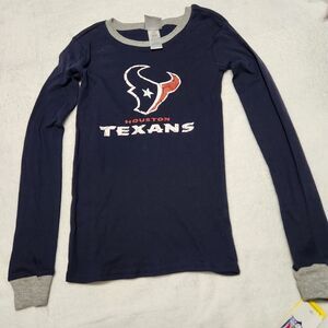 Houston Texans NFL Pajama Shirt For Boys Size 10-12 Blue Navy  [